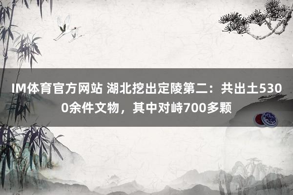 IM体育官方网站 湖北挖出定陵第二：共出土5300余件文物，其中对峙700多颗