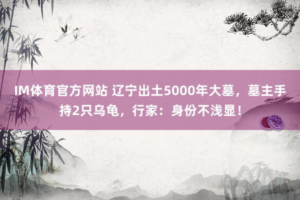 IM体育官方网站 辽宁出土5000年大墓，墓主手持2只乌龟，行家：身份不浅显！