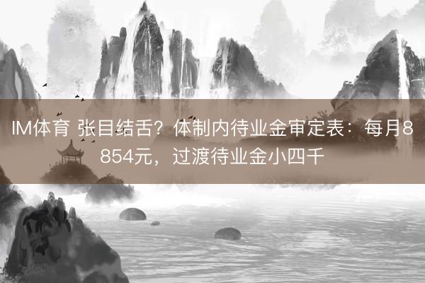 IM体育 张目结舌？体制内待业金审定表：每月8854元，过渡待业金小四千